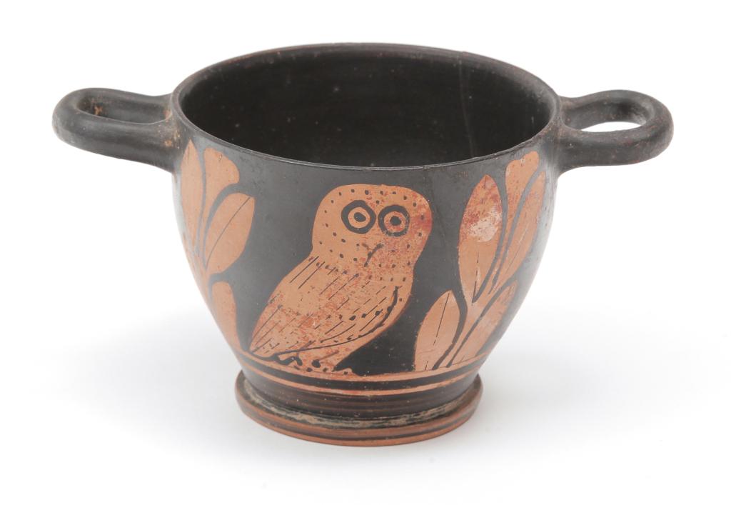 GREEK SKYPHOS WITH OWL. (1 of 3)