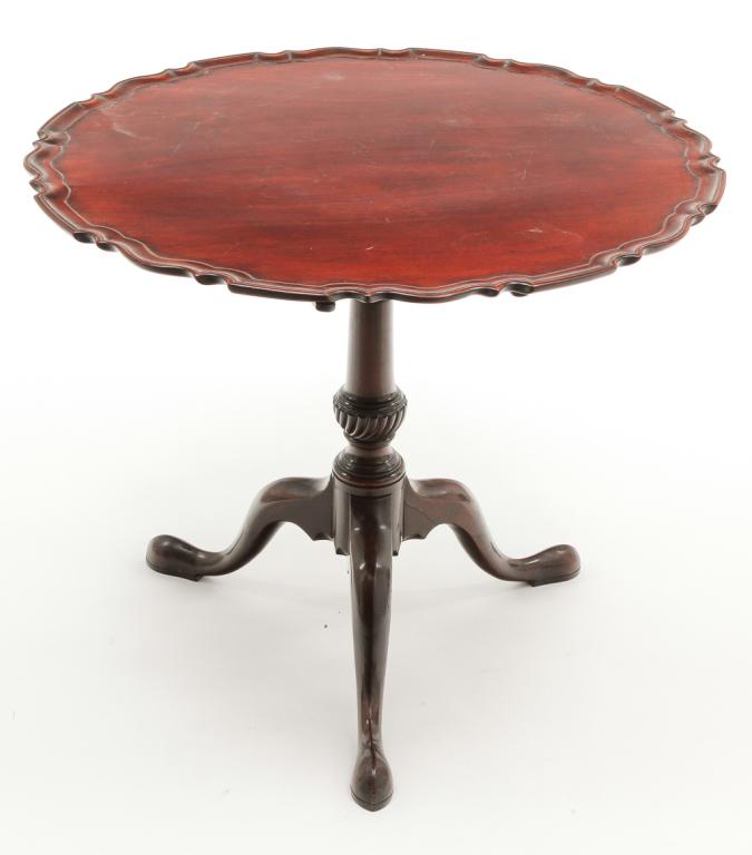 AMERICAN QUEEN ANNE STYLE TILT TOP TABLE. (1 of 2)