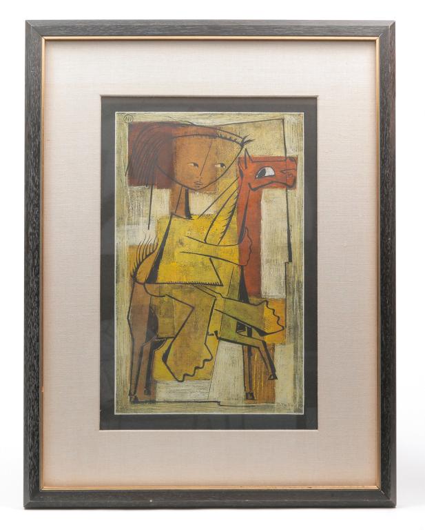 CHILD AND HORSE PRINT, ANGEL BOTELLO. (1 of 3)
