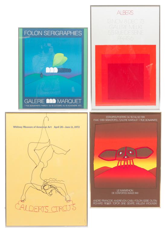 FOUR ART EXHIBIT POSTERS. (1 of 5)