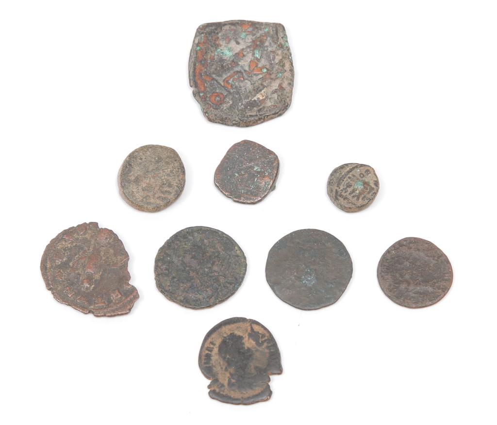 NINE EARLY COINS. (1 of 5)