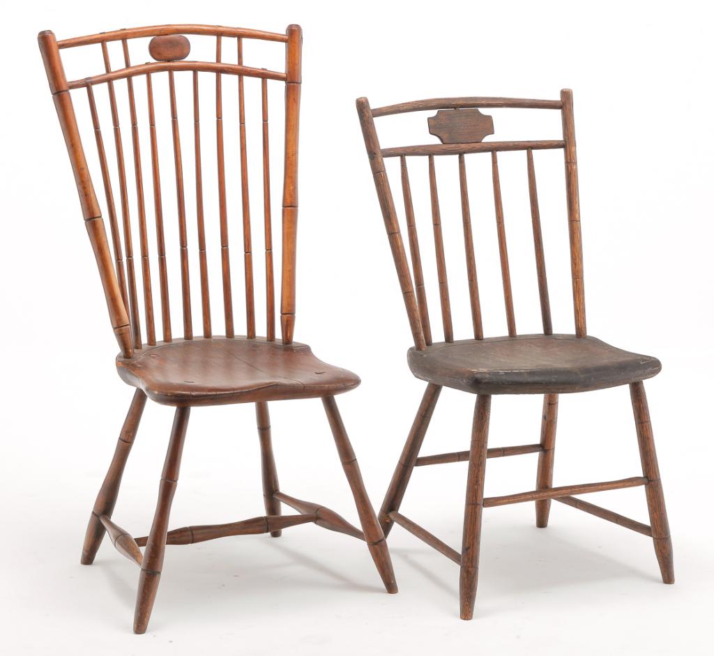 TWO AMERICAN WINDSOR CHAIRS. (1 of 3)