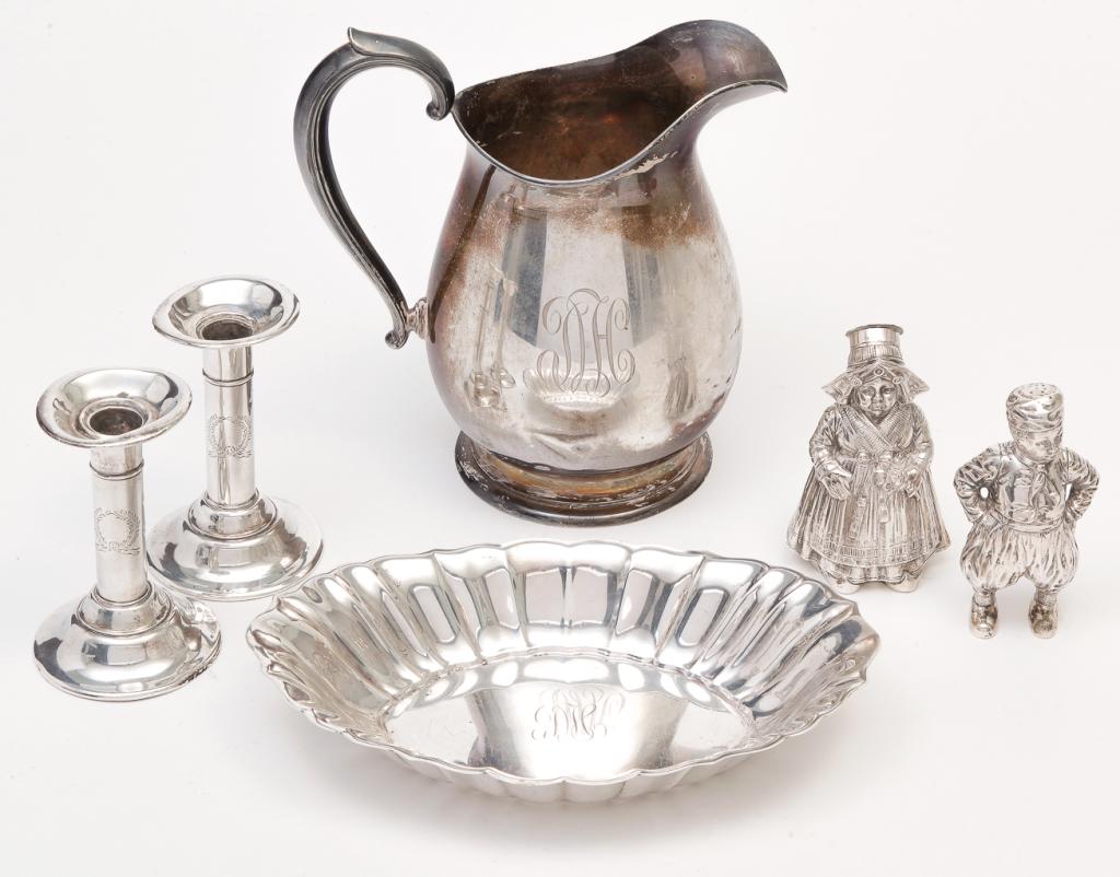 SIX PIECES OF SILVER INCLUDING "STERLING". (1 of 4)