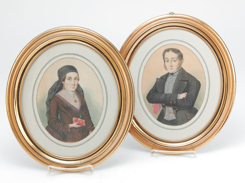 PAIR OF PORTRAITS BY PATRITIUS KITNNER. (1 of 2)