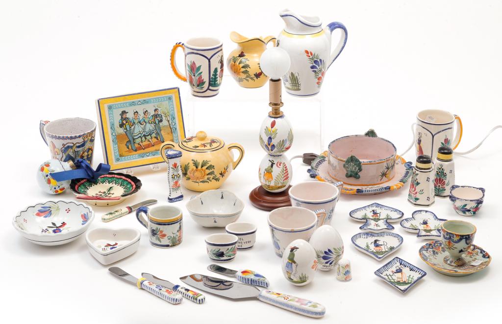 GROUP OF FRENCH FAIENCE. (1 of 3)