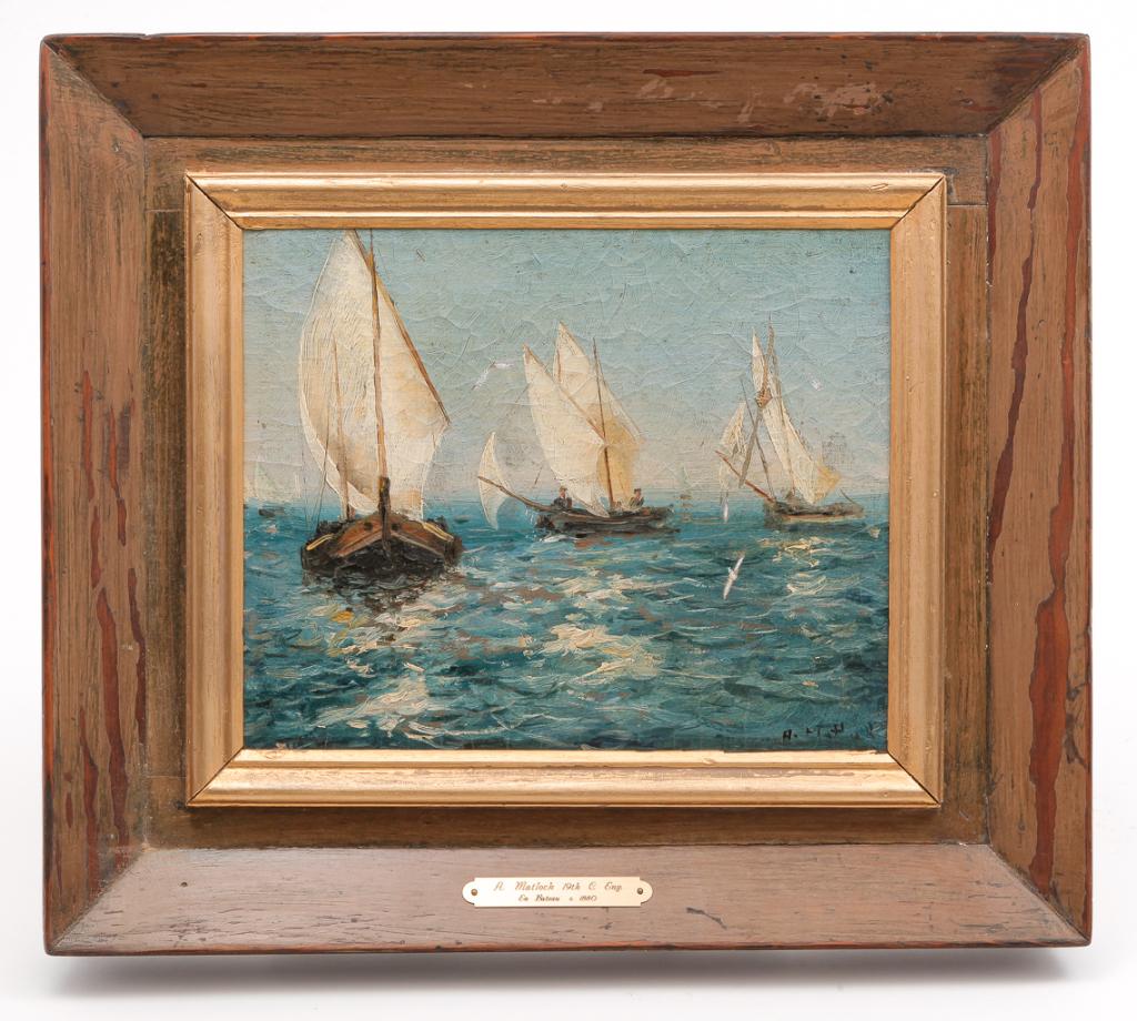 SEASCAPE SIGNED "A. MATLOCK". (1 of 4)