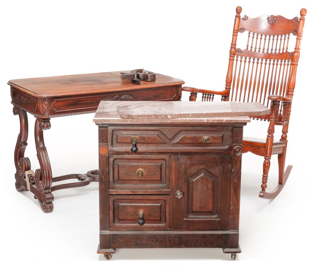 THREE PIECES OF AMERICAN FURNITURE. (1 of 6)