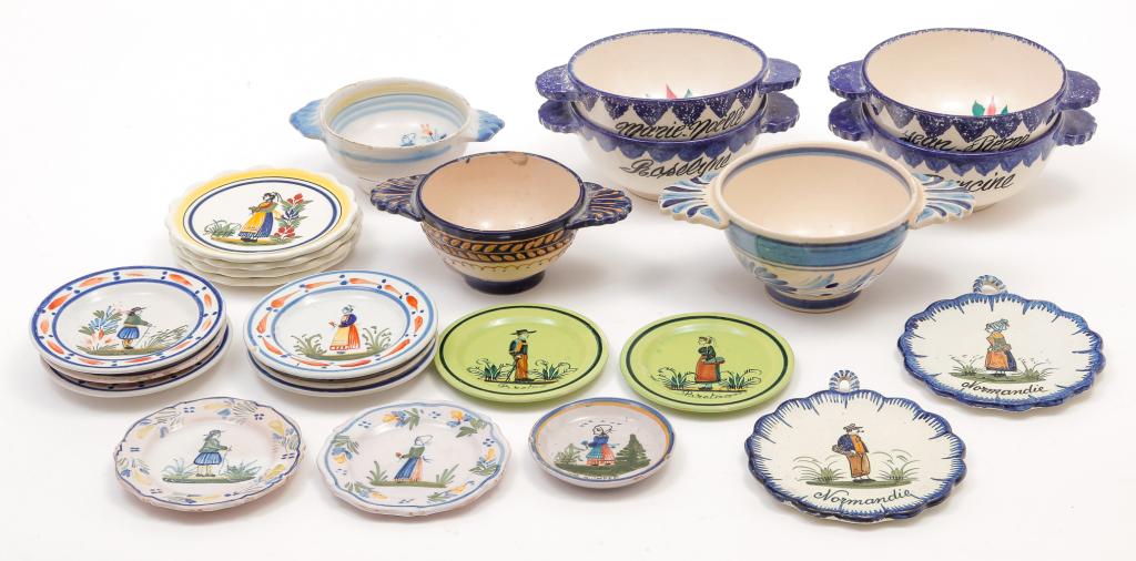 LARGE GROUP OF FRENCH QUIMPER. (1 of 5)