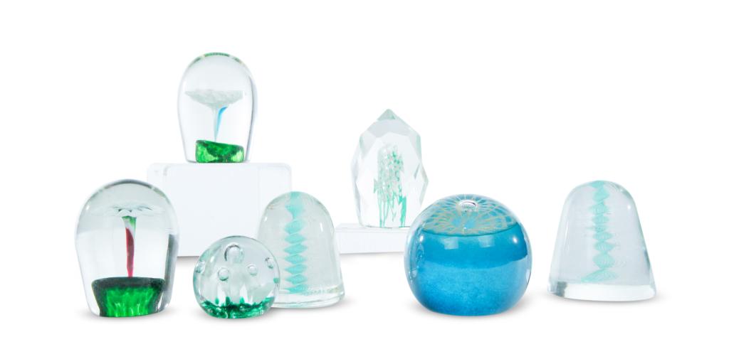 SEVEN PAPERWEIGHTS. (1 of 7)