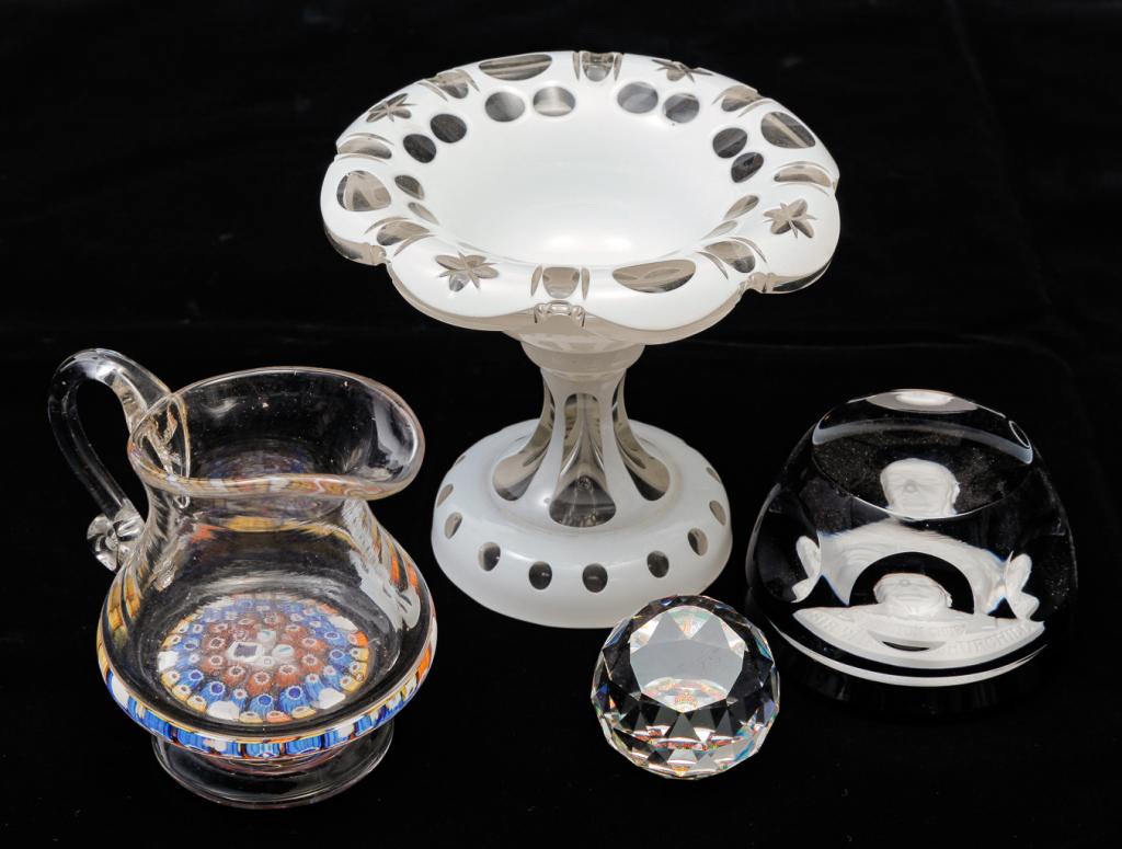 THREE PAPERWEIGHTS AND A MASTER SALT. (1 of 4)