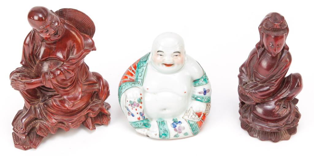 THREE CHINESE FIGURES. (1 of 3)