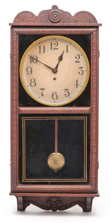 AMERICAN WATERBURY WALL CLOCK. (1 of 4)