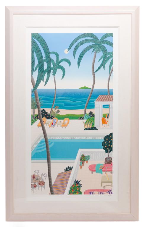 "HAWAIIAN LAGOON" PRINT, THOMAS MCKNIGHT. (1 of 4)