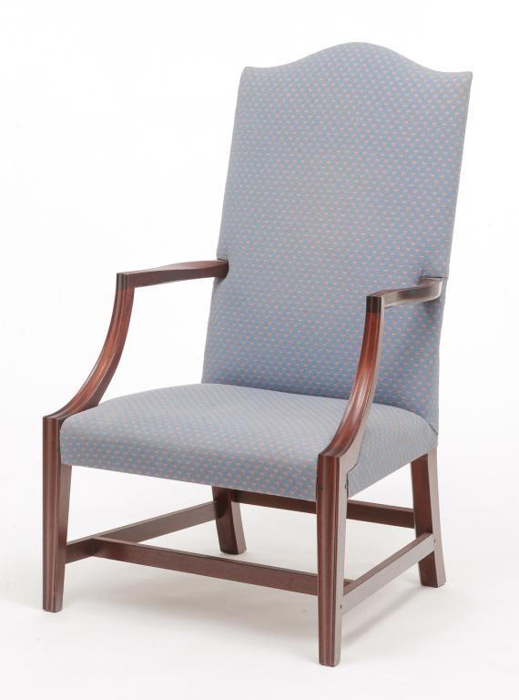 CONTEMPORARY AMERICAN LOLLING CHAIR. (1 of 3)