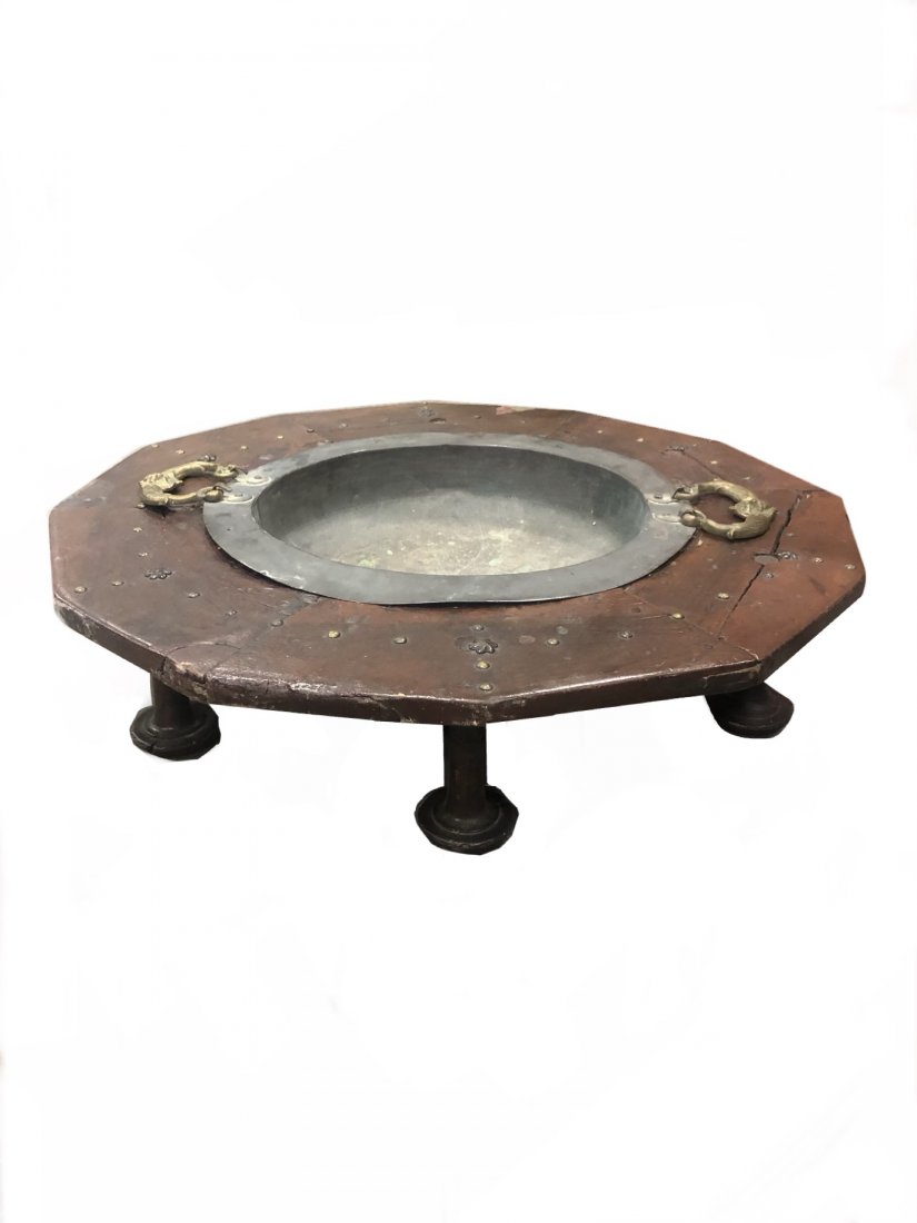 MIDDLE EASTERN BRAZIER ON STAND. (1 of 6)