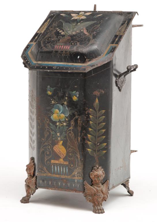 AMERICAN VICTORIAN DECORATED COAL HOD. (1 of 4)