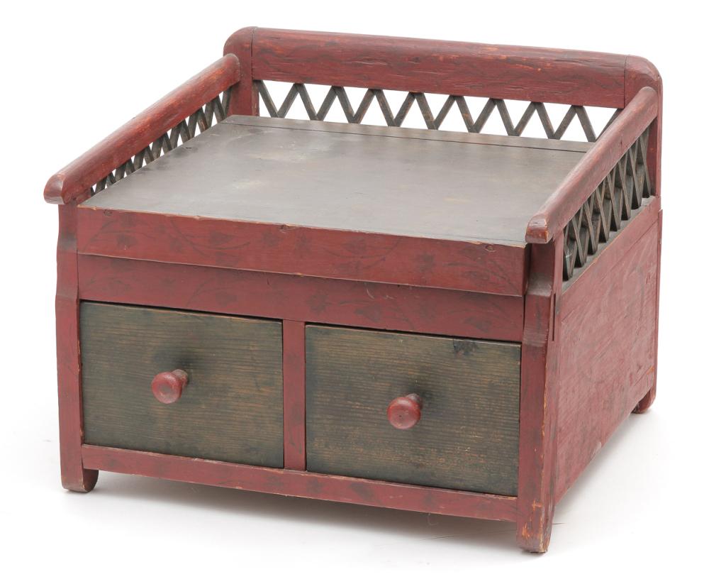 AMERICAN DECORATED COUNTER TOP DESK. (1 of 4)