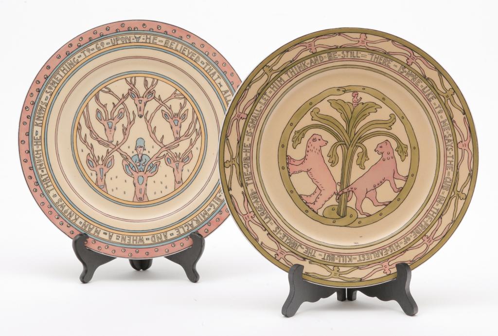 TWO FRENCH "JUNGLE BOOK" PORCELAIN PLATES. (1 of 3)