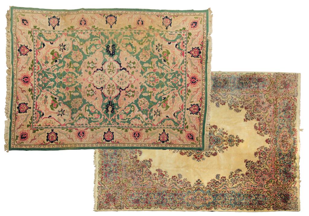TWO ROOMSIZE ORIENTAL RUGS. (1 of 5)