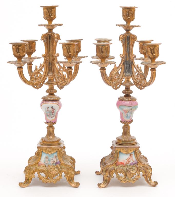 PAIR OF EUROPEAN CANDELABRA. (1 of 3)