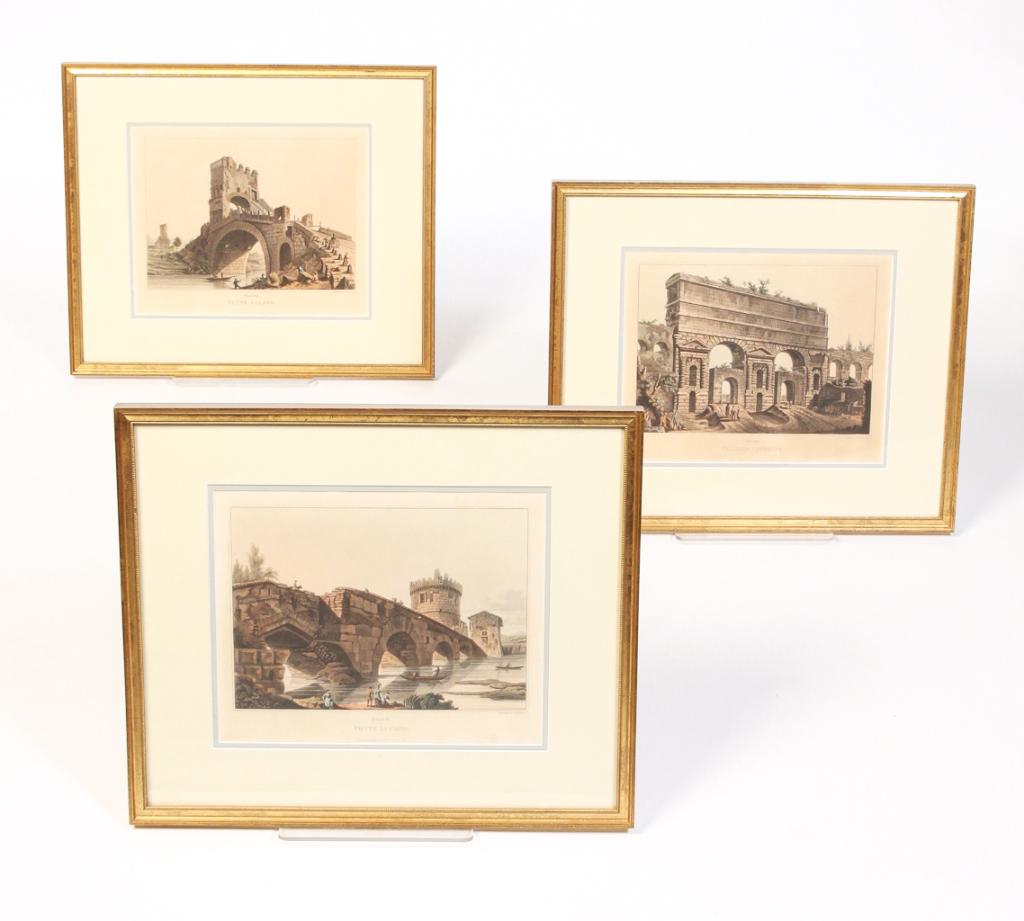THREE ENGLISH PRINTS OF ROMAN ARCHITECTURE. (1 of 2)