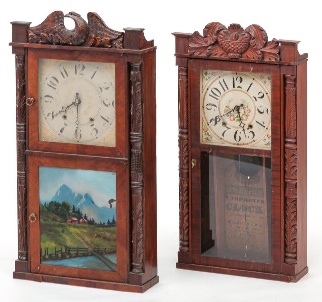 TWO AMERICAN MANTEL CLOCKS. (1 of 4)