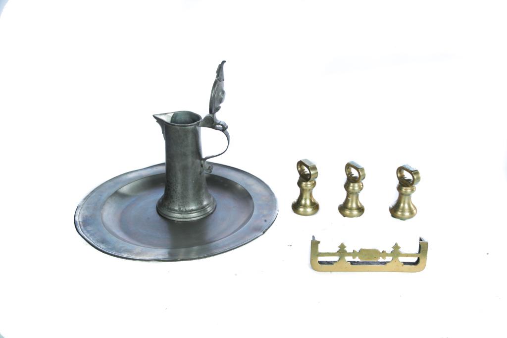 SIX PIECES OF BRASS AND PEWTER. (1 of 5)