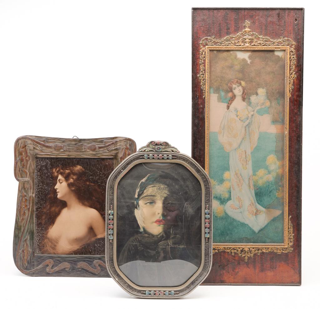 THREE AMERICAN PRINTS OF LADIES. (1 of 3)