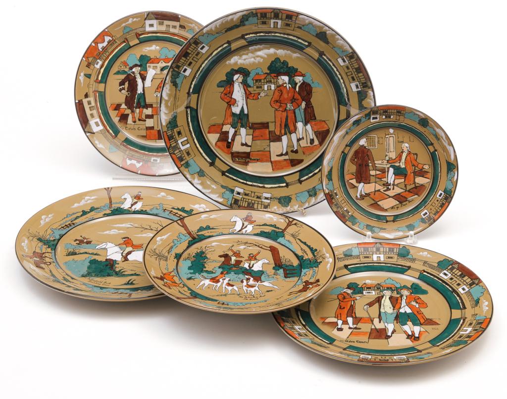 SIX AMERICAN DELDAREWARE PLATES. (1 of 3)