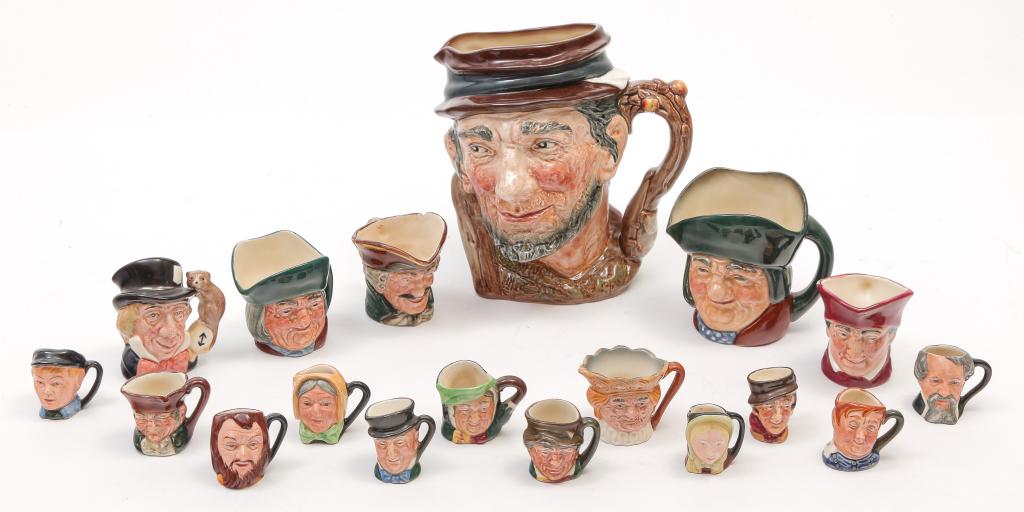 EIGHTEEN ENGLISH ROYAL DOULTON TOBY JUGS. (1 of 3)