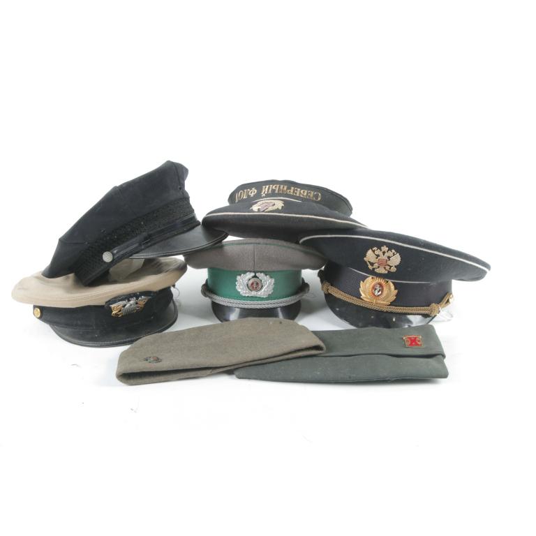 SEVEN MILITARY HATS. (1 of 3)