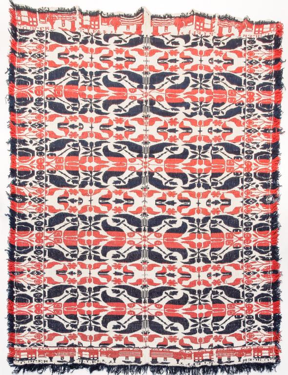 JACQUARD RAILROAD COVERLET. (1 of 3)