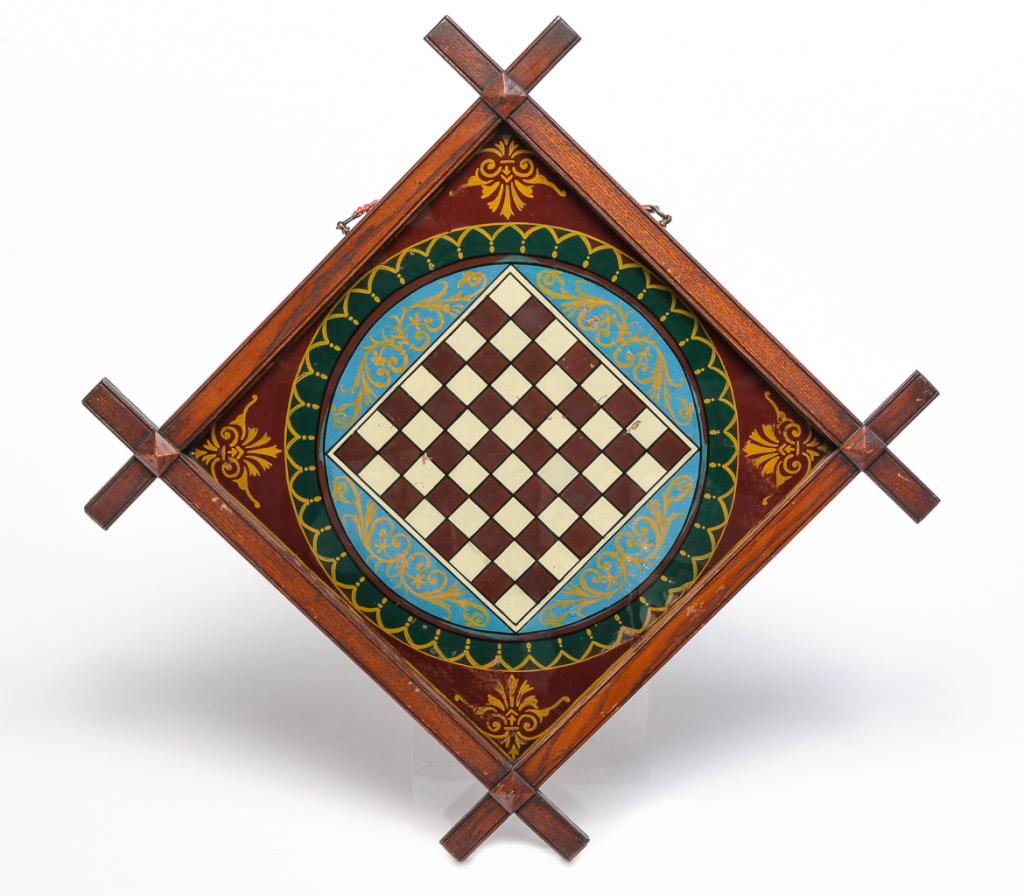 AMERICAN REVERSE PAINTED GAMEBOARD. (1 of 2)