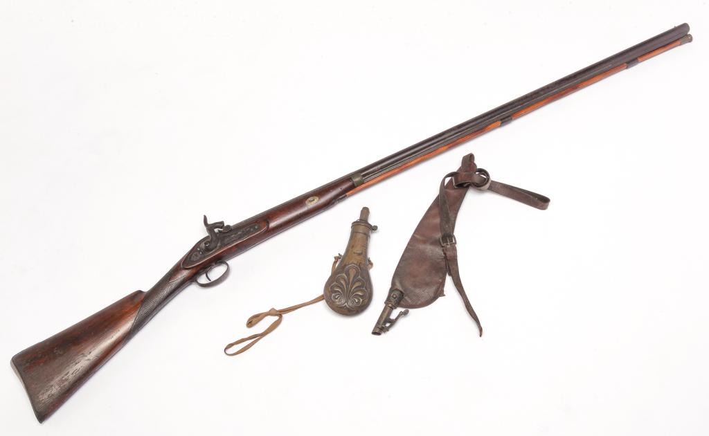 AMERICAN PERCUSSION SHOTGUN WITH ACCESSORIES. (1 of 4)