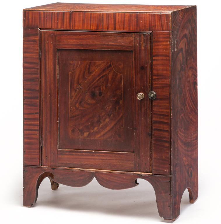 NEW ENGLAND GRAIN DECORATED CABINET. (1 of 4)