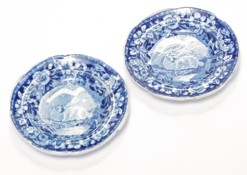 PAIR OF ENGLISH STAFFORDSHIRE CUPPLATES. (1 of 4)