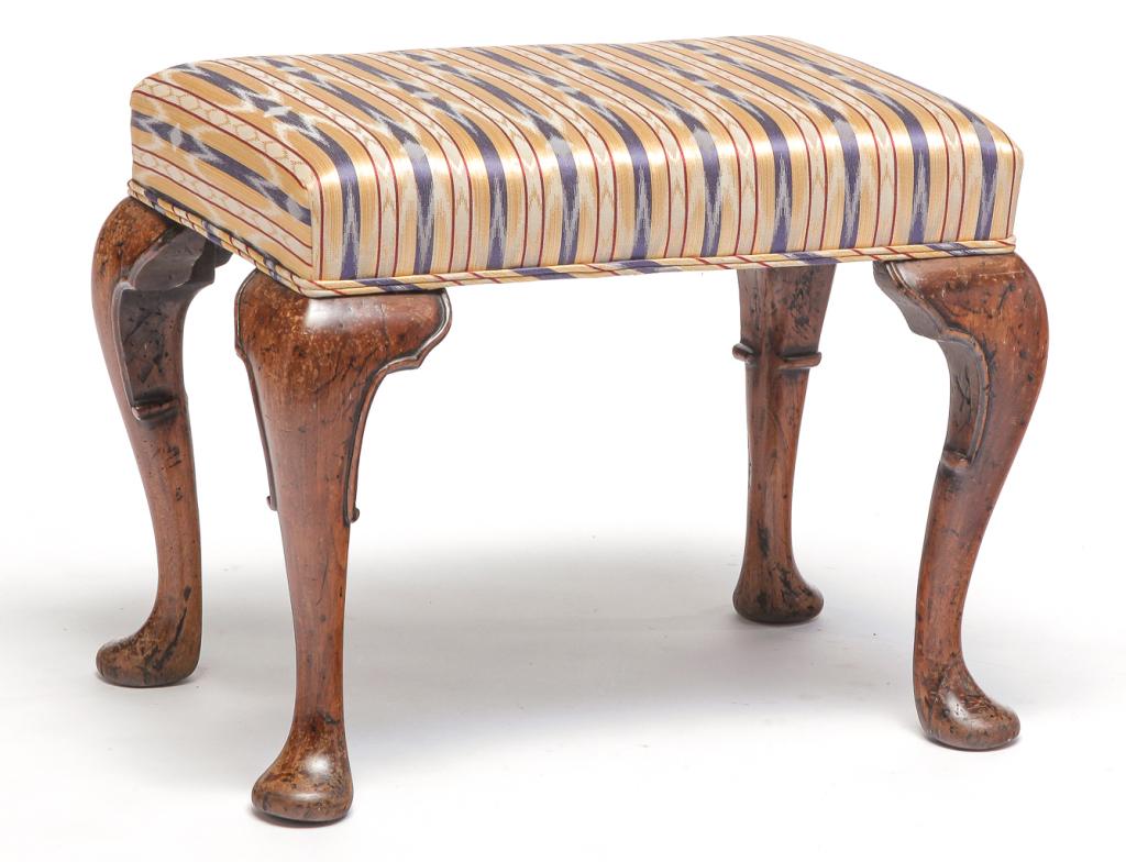 ENGLISH QUEEN ANNE STOOL. (1 of 3)