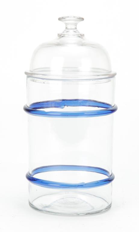 PITTSBURGH BLOWN GLASS CANISTER. (1 of 2)