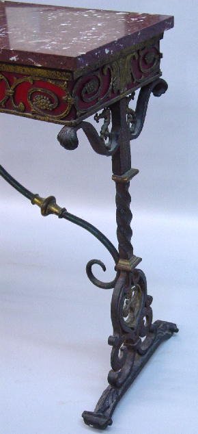 ORNATE TWO-PIECE HALL TABLE AND MIRROR. - 2