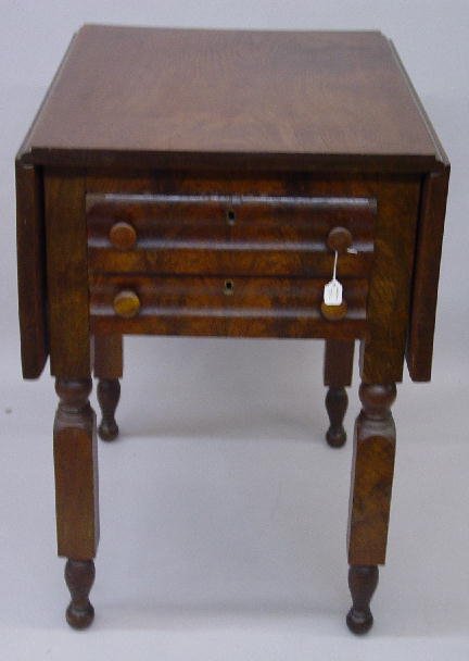 COUNTRY SHERATON TWO-DRAWER STAND. Refin