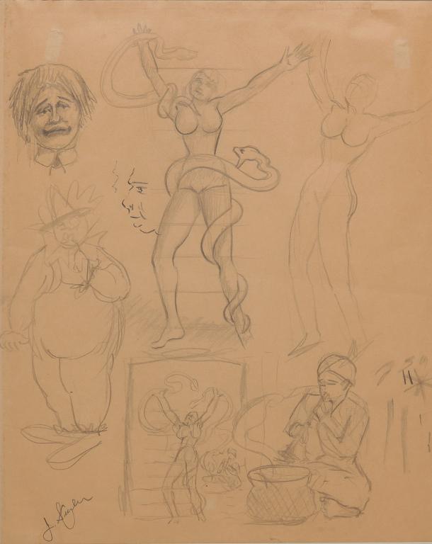 STUDY FOR SIDE SHOW BANNER BY J. SIGLER. (1 of 3)