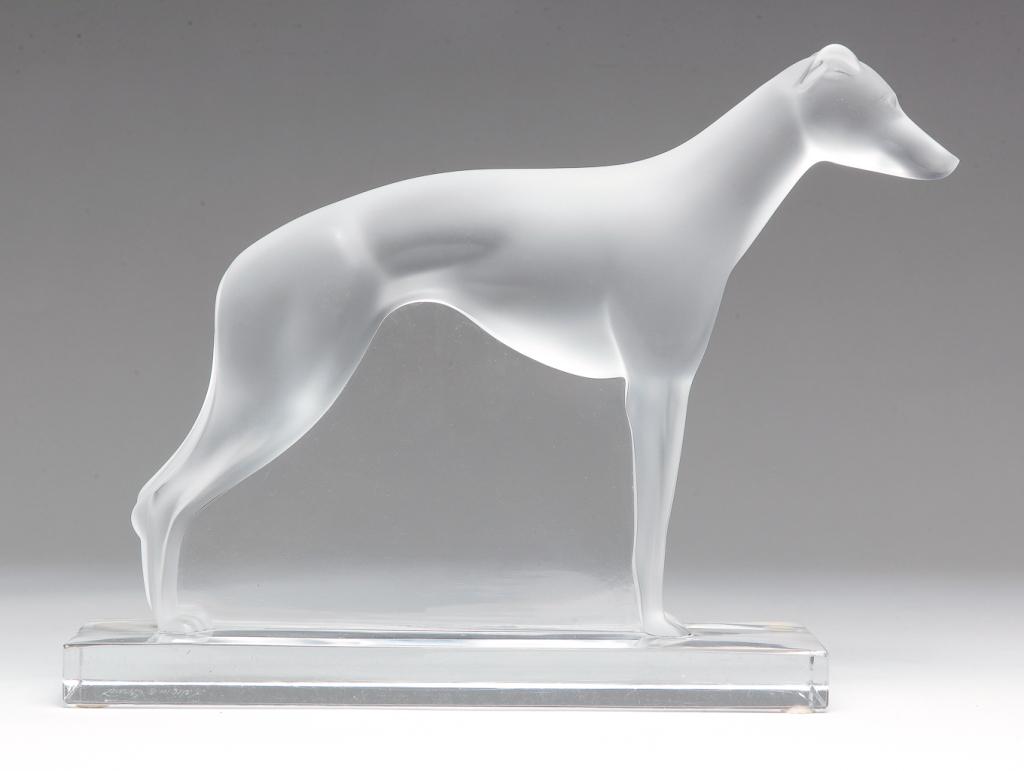 FRENCH "LALIQUE" GLASS GREYHOUND. (1 of 3)