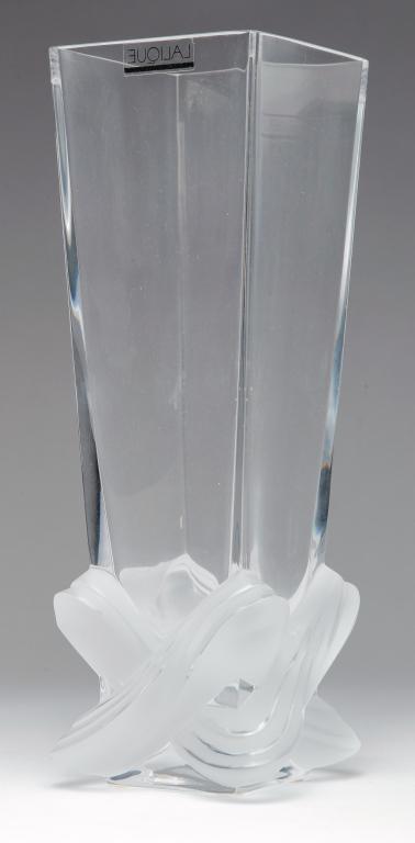 FRENCH "LALIQUE" GLASS LUCCA VASE. (1 of 3)