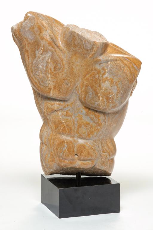 MALE TORSO STONE CARVING BY BRYAN ROSS. (1 of 3)
