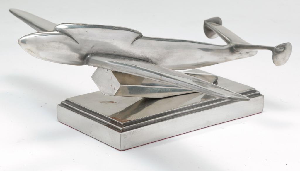 ART DECO STYLE AIRPLANE SCULPTURE. (1 of 3)
