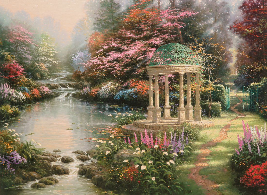 "THE GARDEN OF PRAYER" PRINT, THOMAS KINKADE. (1 of 8)