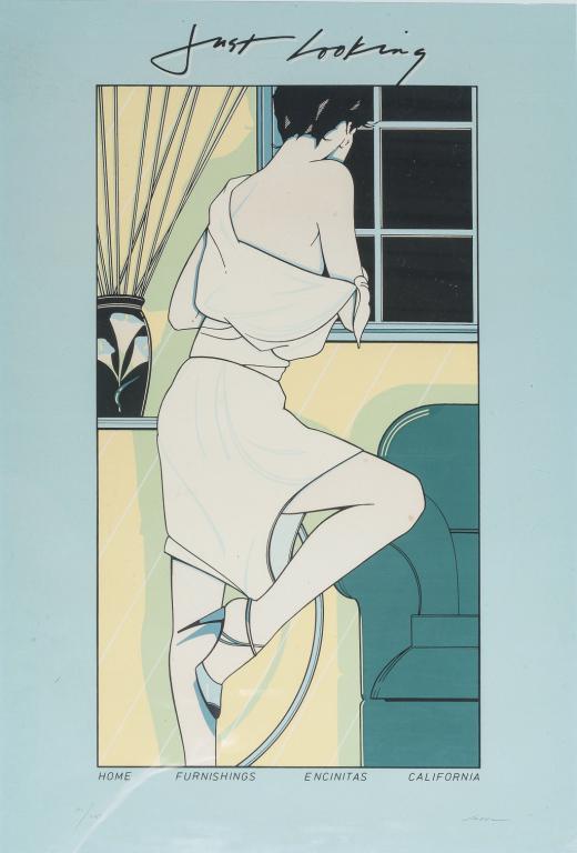 ADVERTISING PRINT "JUST LOOKING", PATRICK NAGEL. (1 of 3)