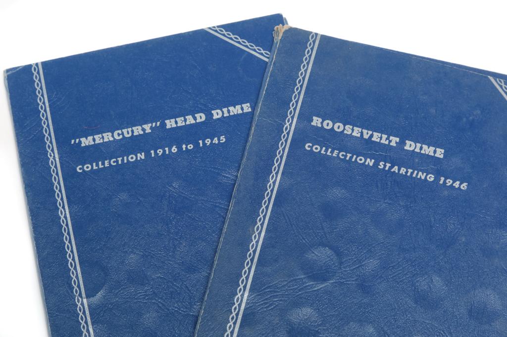 TWO DIME ALBUMS WITH FORTY-THREE SILVER DIMES (1 of 3)