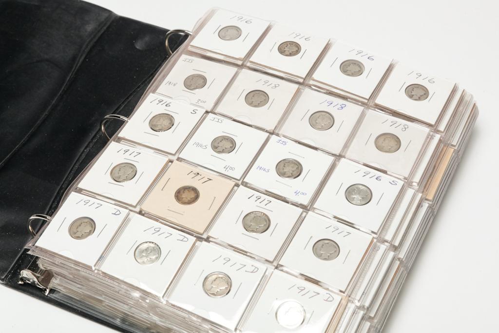 BINDER WITH 322 SILVER MERCURY DIMES (1 of 7)