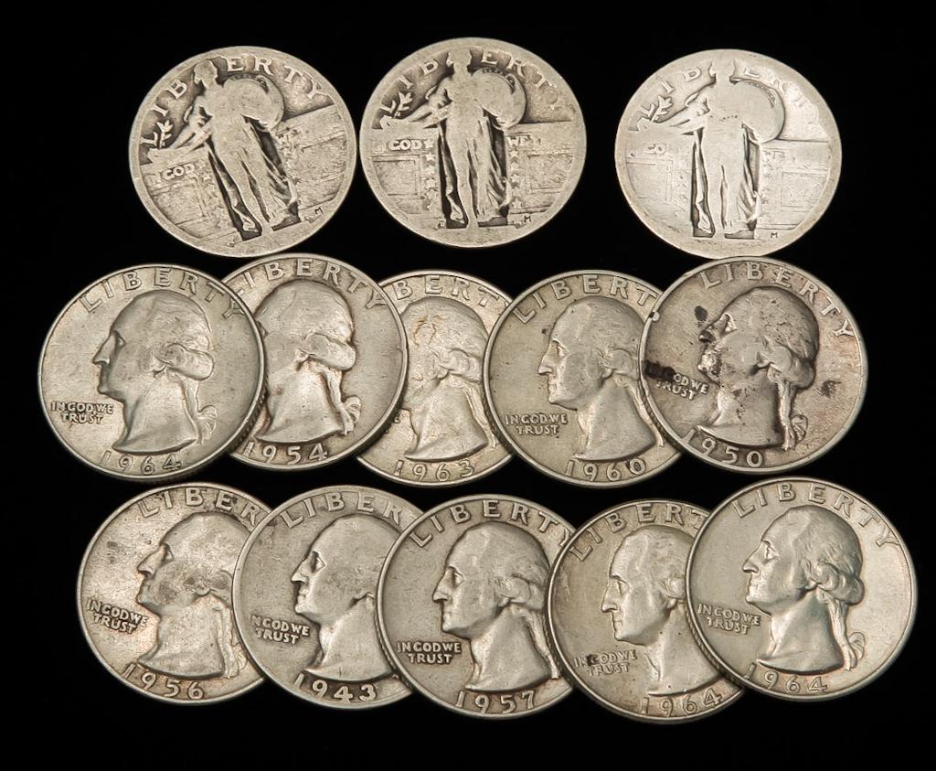 THIRTEEN SILVER QUARTERS (1 of 2)